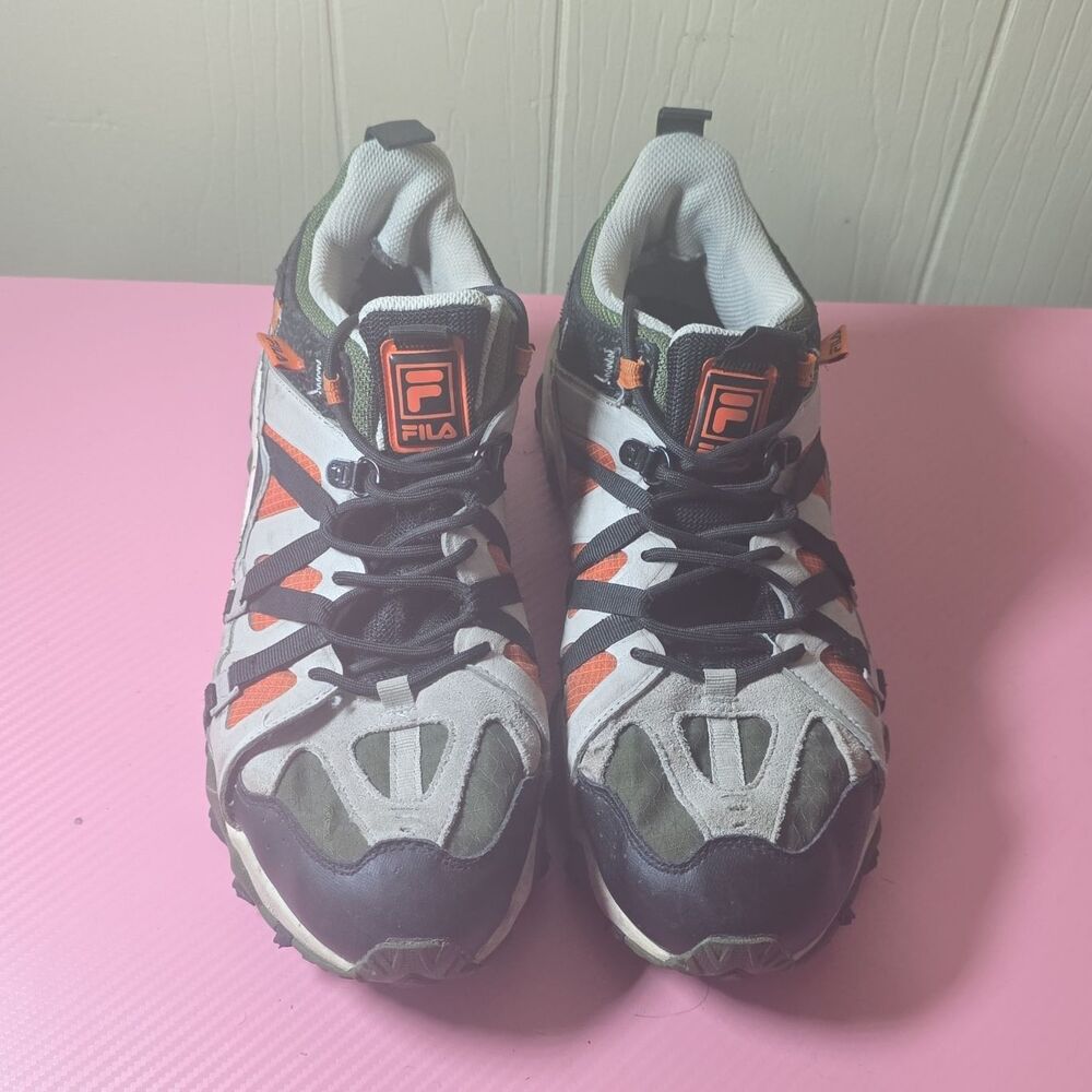 FILA Men’s Low Top Lace-Up Trail Athletic Sneakers Gray/Black/Orange